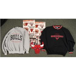 Chicago Bulls Lot Sweatshirt, Card Sheet, Photos, Patch