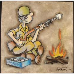 Painting Original Cartoon Duerrstein Beetle Bailey