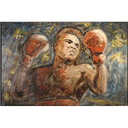 Larry Todie Original Signed Painting Muhammad Ali
