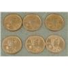 Image 1 : 6 Diff Date Sacagawea Dollar Coins Gem UNC 2000-2010