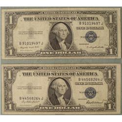 2 1935 Silver Certificate One Dollars Series F, G