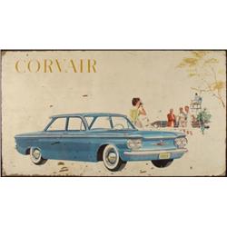 Chevy Corvair 1960 Showroom Vintage Car Auto Sign