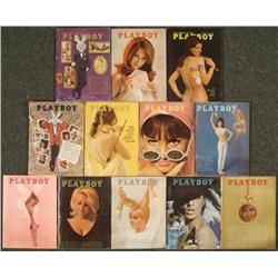 12 Vintage Playboy Magazines 1965, 1968
