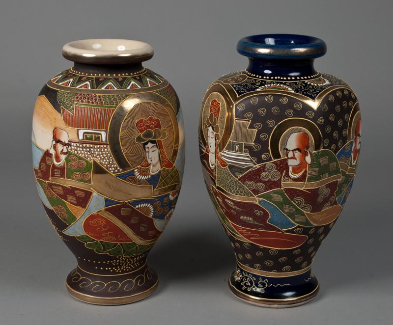 (2) Japanese Satsuma Vases