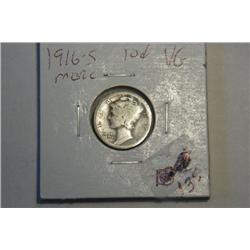 1916 S MERCURY DIME