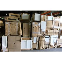 LARGE LOT OF WHITE KITCHEN CABINETRY