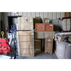 LARGE LOT OF BROWN KITCHEN CABINETRY