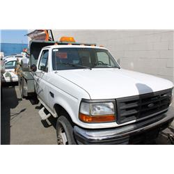 1997 WHITE FORD F-350 XL DUMP TRUCK