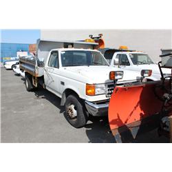 1991 WHITE FORD F-SUPERDUTY CUSTOM DUMP TRUCK