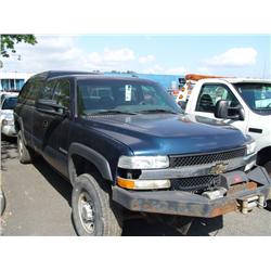 2002 BLUE CHEVROLET SILVERADO 2500HD 2DR PICK UP