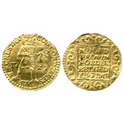 Utrecht, United Netherlands, ducat, 1729, from the Vliegenthart (1735).