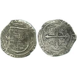 Mexico City, Mexico, cob 8 reales, Philip III, assayer F.