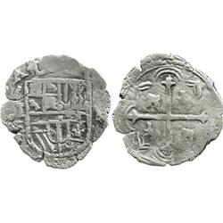 Mexico City, Mexico, cob 1 real, Philip II or III, assayers F and (oD), very rare, especially from t