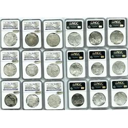 Lot of 9 Mexico City, Mexico, cob 8 reales, Philip III, assayer D, Grade 2.