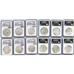 Lot of 6 Potosi, Bolivia, cob 8 reales, Philip III, assayers not visible, Grade 2.