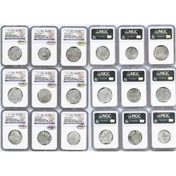 Lot of 9 Spain (various mints) cob 4 reales, Philip II and III, assayers not visible, Grade 2.