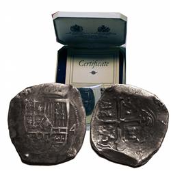 Mexico City, Mexico, cob 4 reales, Philip IV, assayer not visible, with original Spink box.