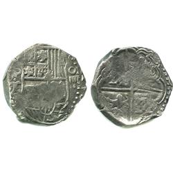 Potosi, Bolivia, cob 4 reales, Philip IV, assayer T.