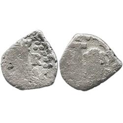 Lima, Peru, cob 1/2 real, 1750R, assayer to right of castle, very rare 1-year error with 1E die.