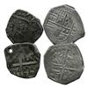 Image 1 : Lot of 2 Spanish silver-cob minors (one 4R and one 2R), both probably Philip IV, assayers not visibl