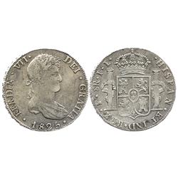 Potosi, Bolivia, bust 8 reales, Ferdinand VII, 1825JL.