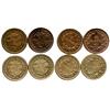 Image 1 : Lot of 4 brass/bronze 5 centimos: 1920, 1929, 1936 and 1940.