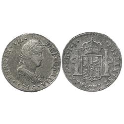 Mexico City, Mexico, bust 2 reales, Ferdinand VII, 1815JJ.