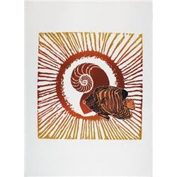 Signed 1978 Royce Coral Dream (orange) Etching