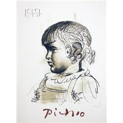 Picasso Child Portrait Lithograph