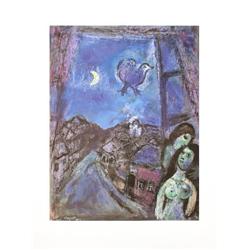 Chagall Window in the Evening Poster
