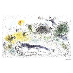1980 Chagall Les amoureux a l'isba Lithograph