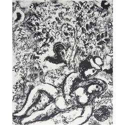 1963 Chagall Pair in a Tree Mourlot Lithograph