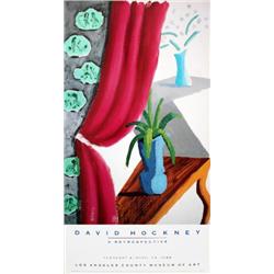 Hockney Still Life with Magenta Curtain Poster