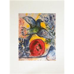 Chagall Amants et Oiseau Poster