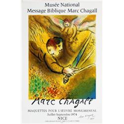 Signed Chagall Angel Of Judgment Mourlot Litho
