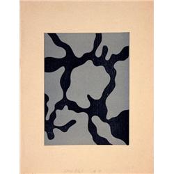1950 Arp Grey Black No. 4 Woodblock