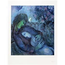 1990 Chagall Les Amants (en bleu) Poster