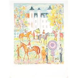 Signed Lareuse Avant Le Course Lithograph