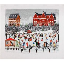 Signed Snow Carnival Lithograph