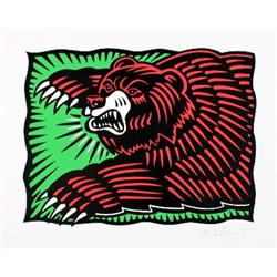 Signed 1997 Morris The Bear Serigraph