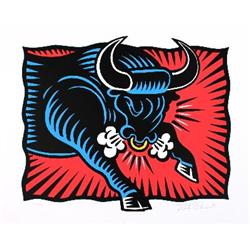 Signed 1997 Morris The Bull Serigraph