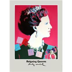 Warhol Queen Margrethe II of Denmark Poster