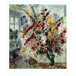 Chagall Window Bouquet Poster