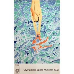 1972 Hockney Munich Olympics Poster