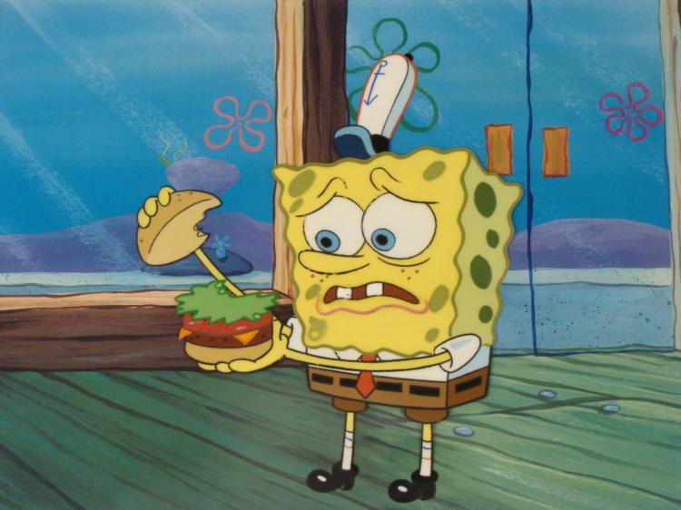 Original Cel SpongeBob Background Pickles Animation Art