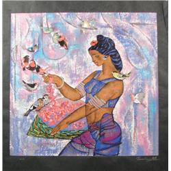 Zhou Ling SPRING Vibrant Rice Paper Yunnan Art Print