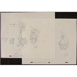 Production Drawing Tagging Along Original Art Spongebob