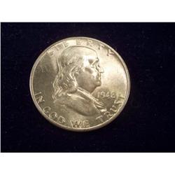 1948-D Brilliant Uncirculated Franklin Silver Half Dollar