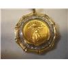 Image 1 : 24K $10 Gold Eagle Coin and 3/4 Carat Diamonds Pendant