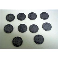 Lot-10 Liberty Head Nickels